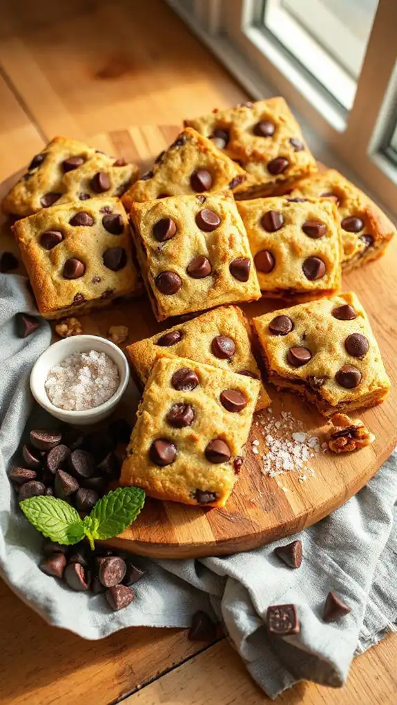 delicious chocolate chip dessert