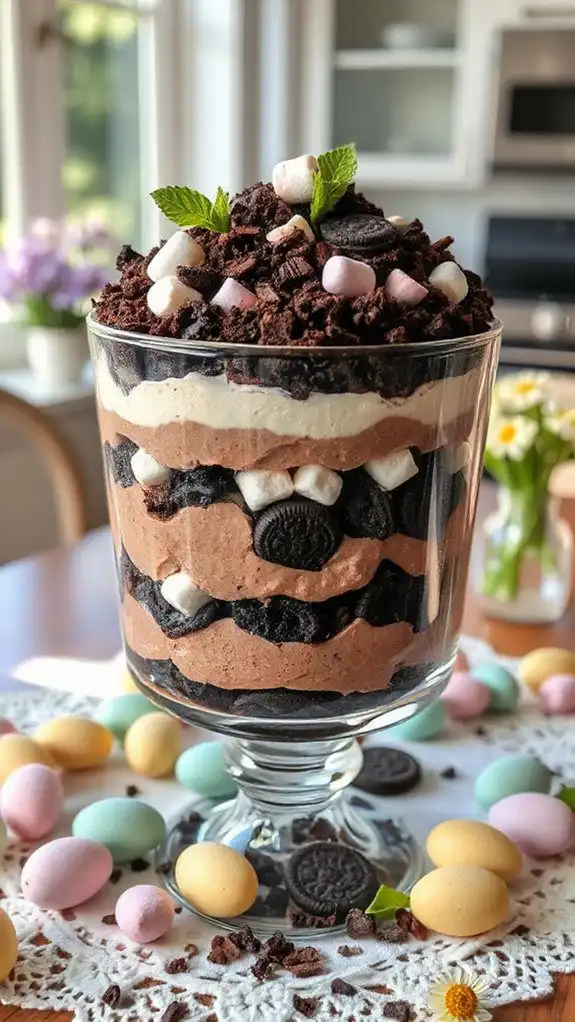 delicious chocolate dessert layers