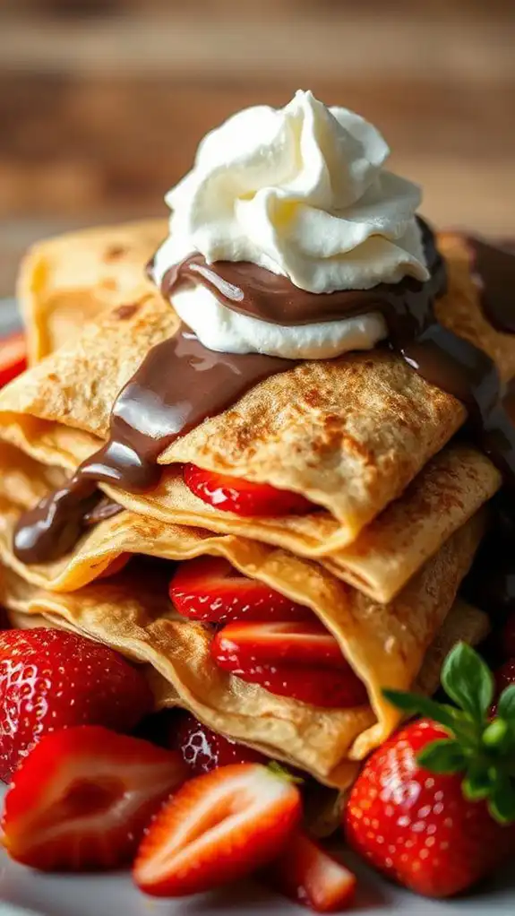 delicious chocolate hazelnut crepes