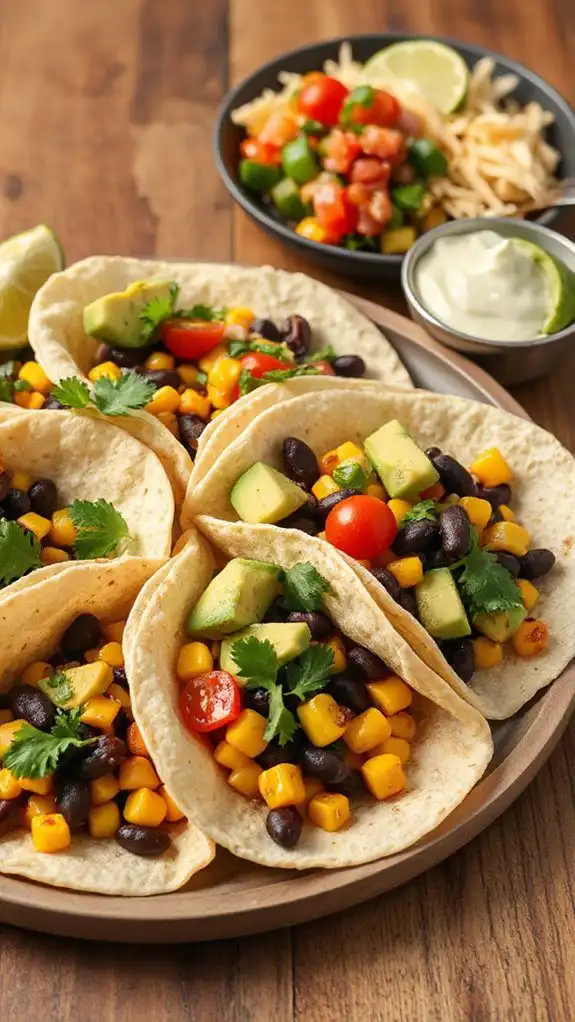 delicious corn black bean tacos