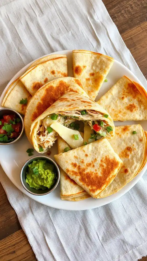 delicious creamy chicken quesadillas