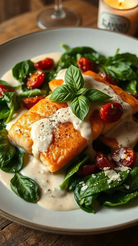 delicious creamy garlic salmon