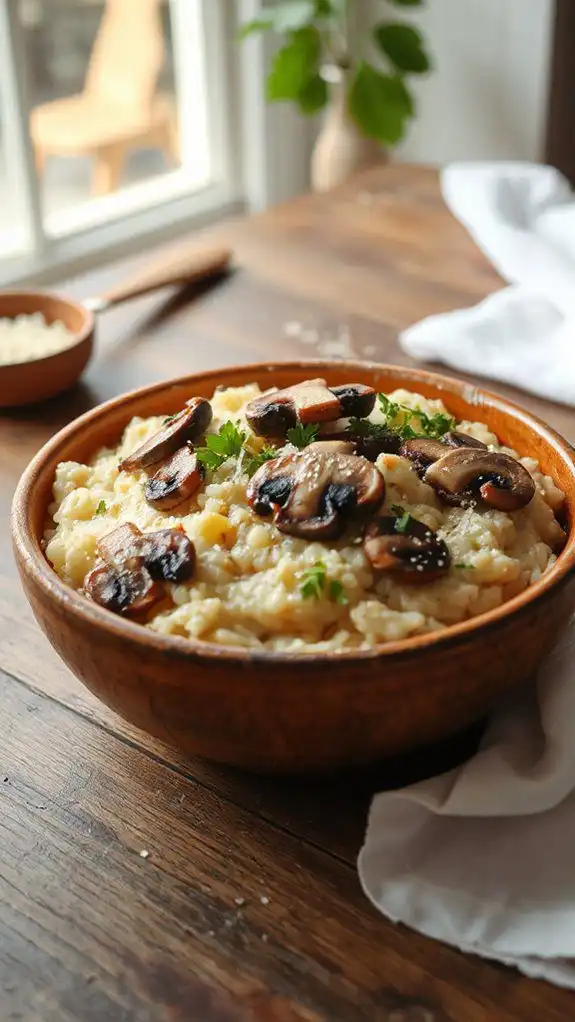 delicious creamy mushroom risotto