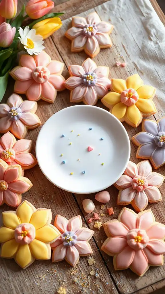 delicious decorated flower cookies