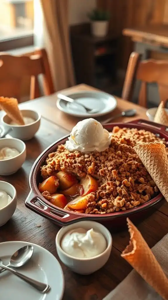 delicious dessert with ice cream