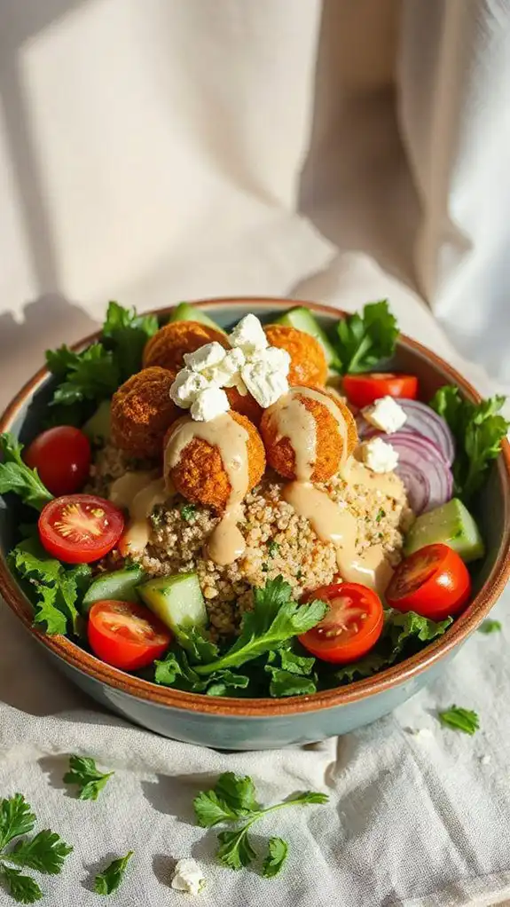 delicious falafel tahini bowl
