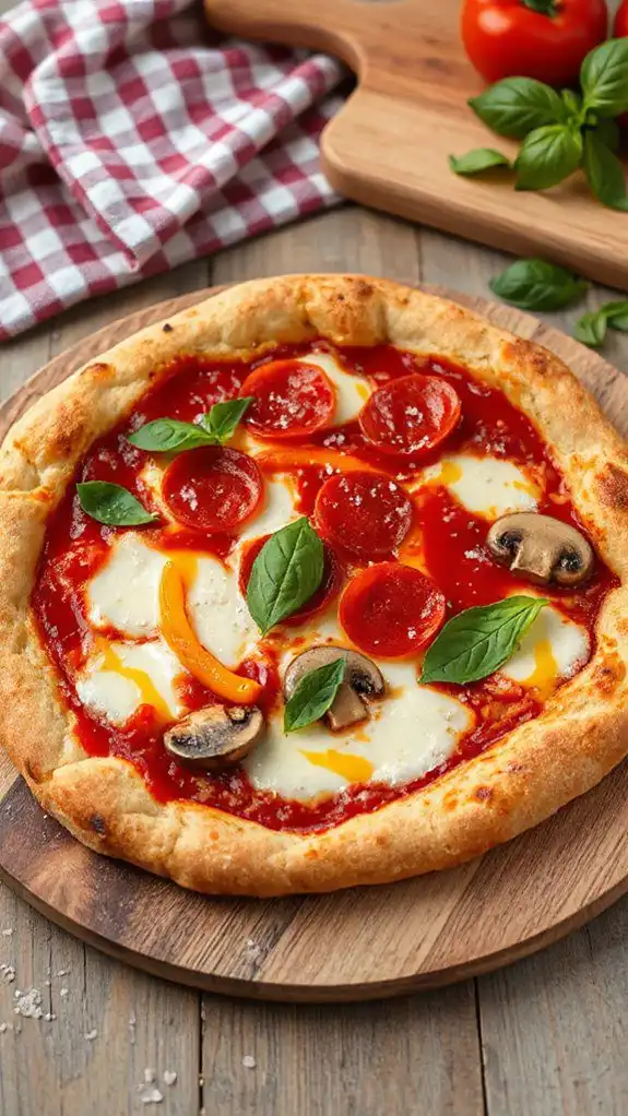 delicious freshly baked pizza