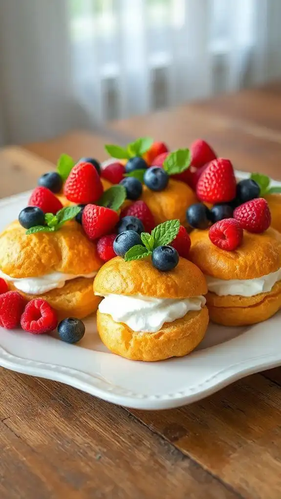 delicious fruit cream puffs