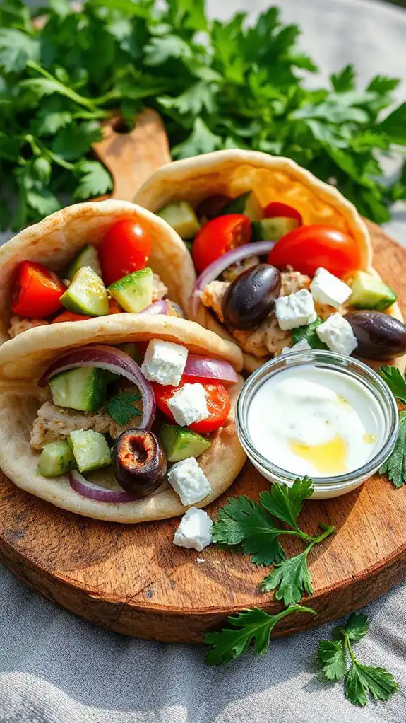 delicious greek chicken wraps