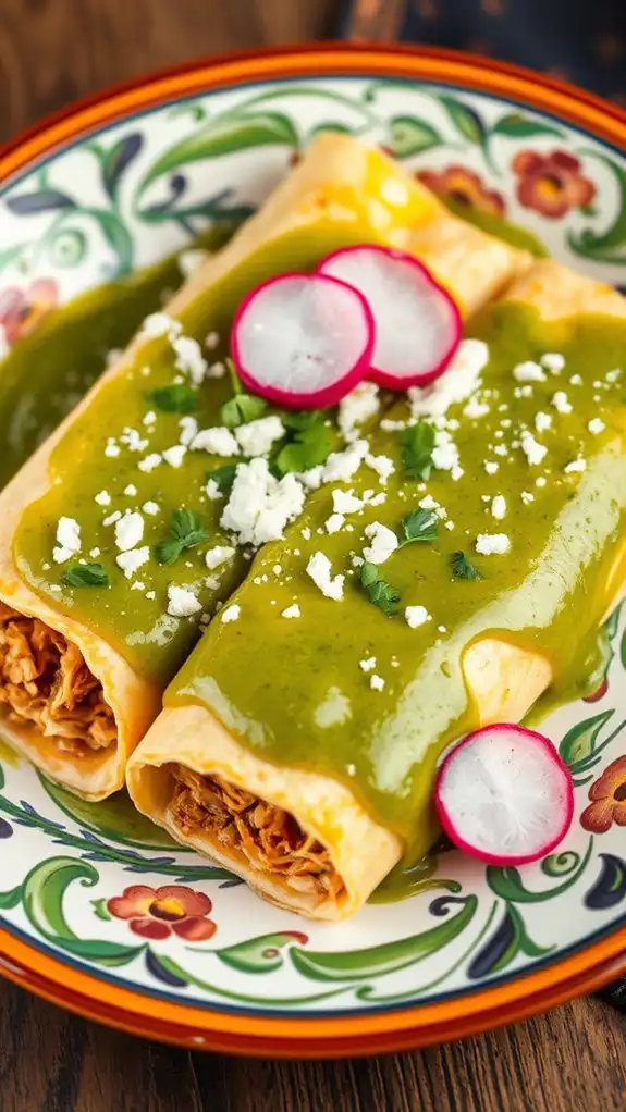 delicious green sauce enchiladas