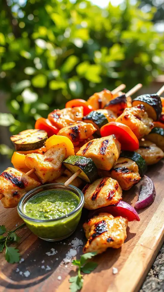 delicious grilled chicken skewers