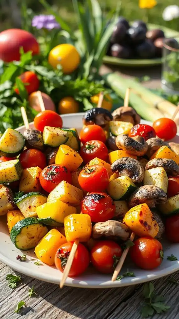 delicious grilled vegetable kebabs delicious grilled vegetable kebabs