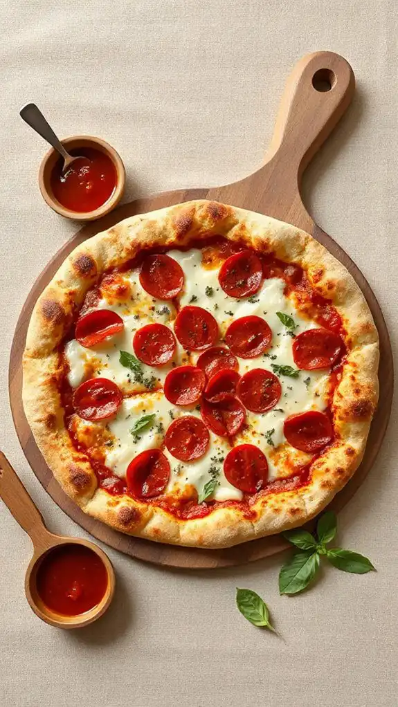 delicious homemade pepperoni pizza