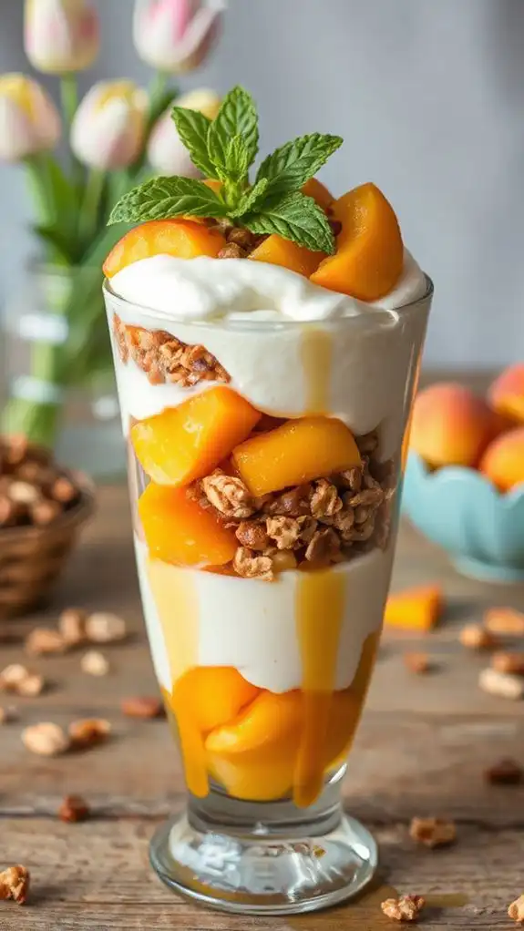 delicious layered peach dessert