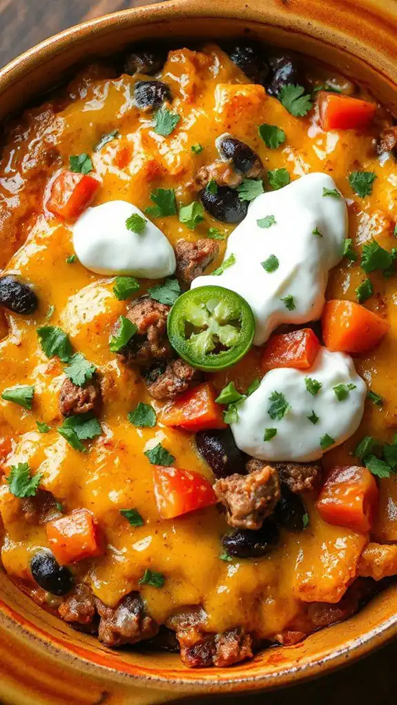 delicious layered tex mex dish