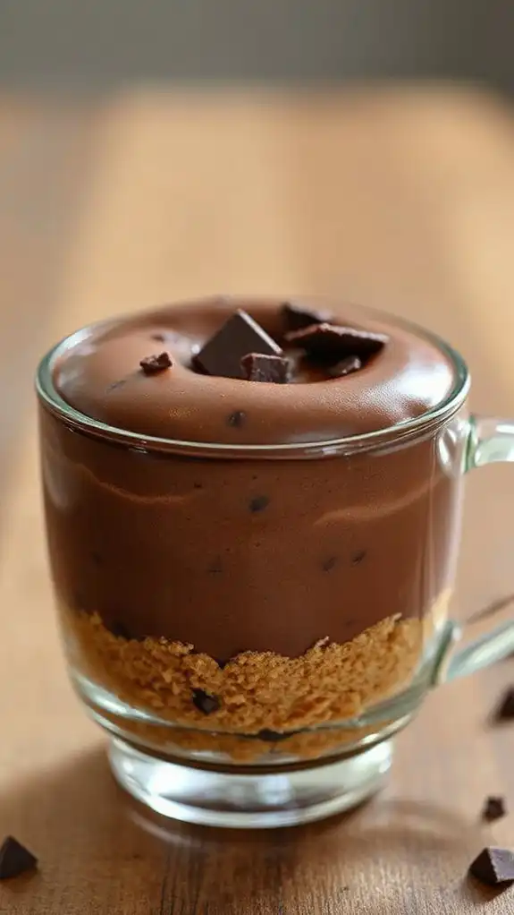 delicious mug chocolate cheesecake