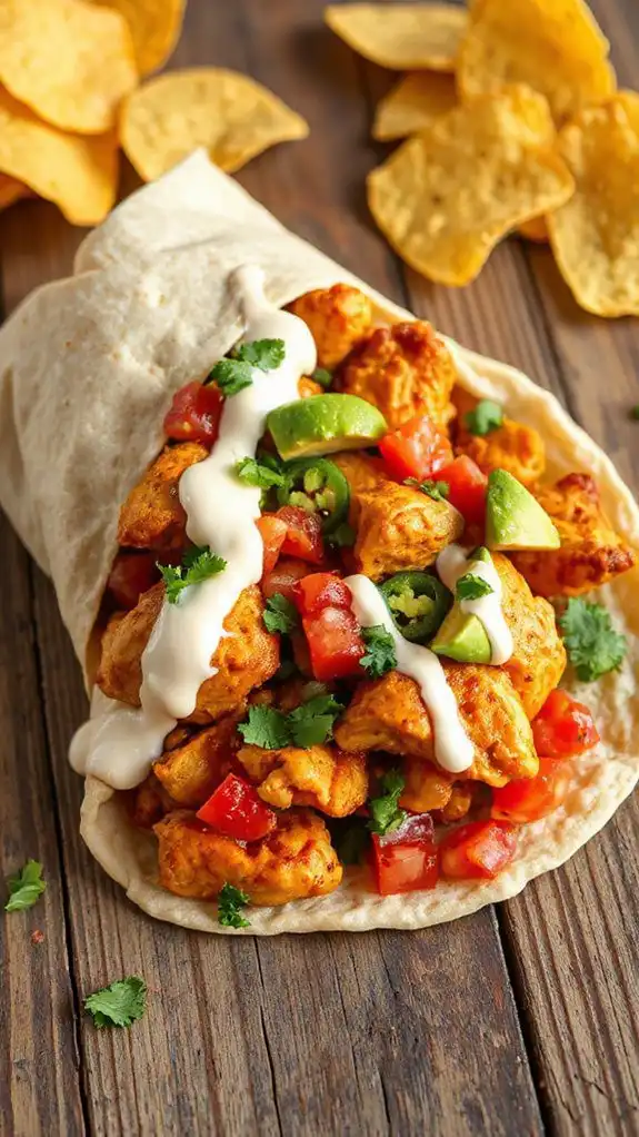 delicious nacho chicken wrap