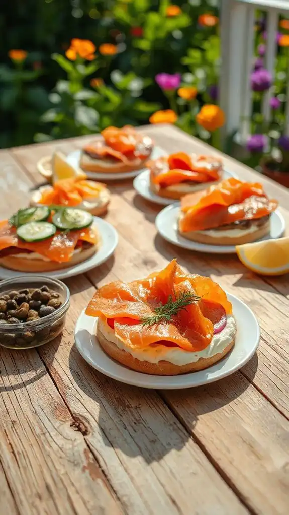 delicious smoked salmon bagels