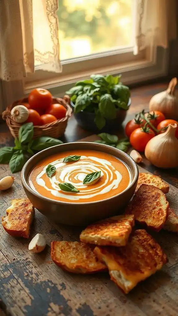 delicious soup with croutons