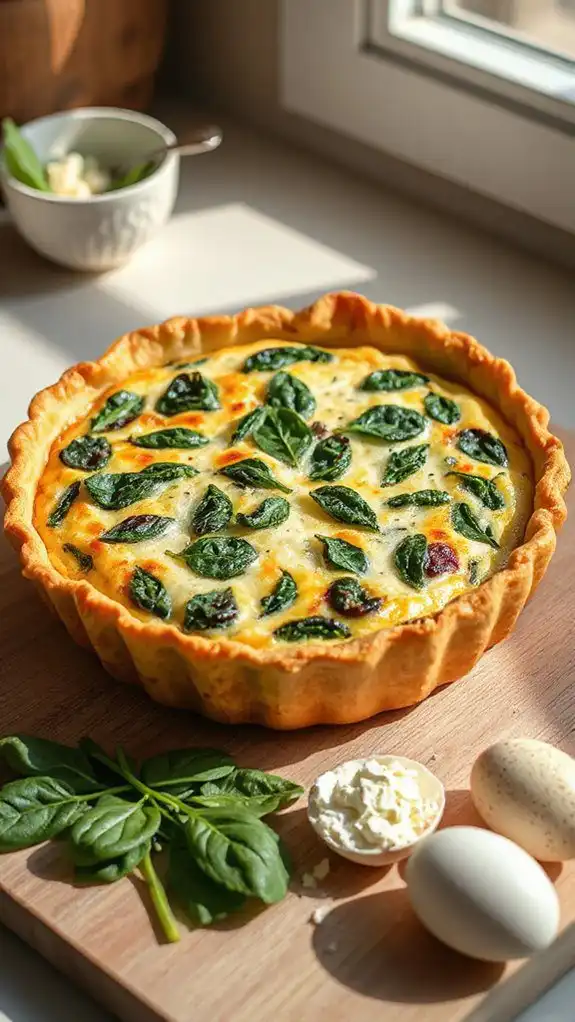 delicious spinach cheese quiche