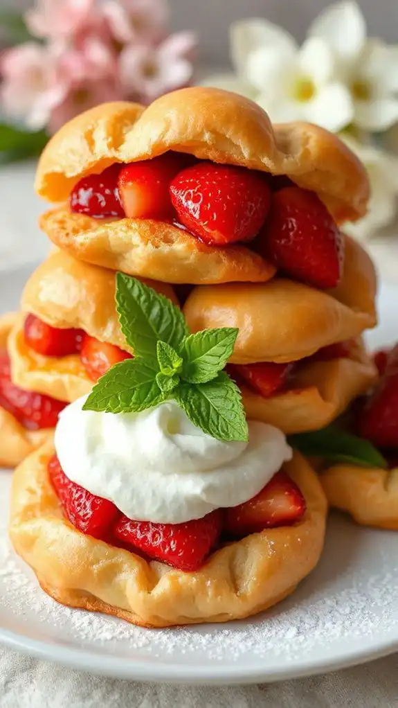 delicious strawberry filled pastries