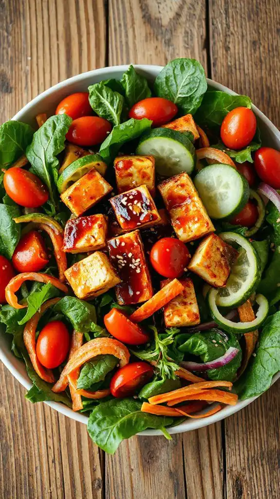 delicious teriyaki tofu salad