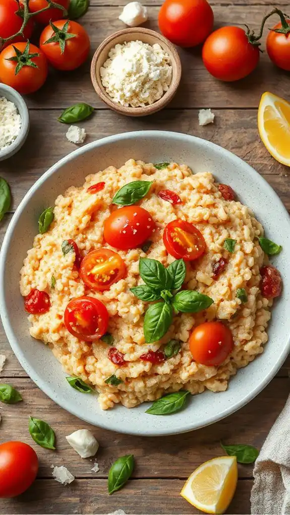 delicious tomato basil risotto