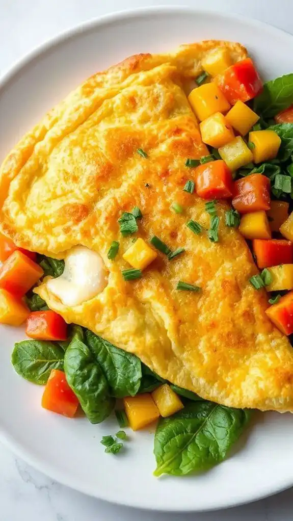delicious vegetable cheese omelette