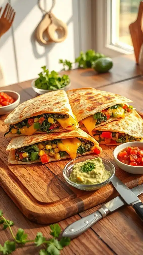 delicious vegetable filled quesadillas