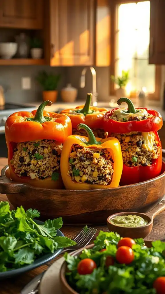 delicious vegetarian stuffed peppers