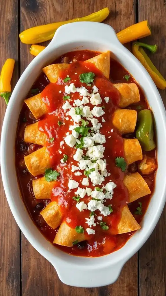 delicious veggie filled enchiladas
