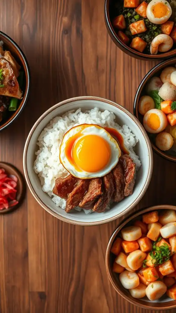 diverse rice bowl options