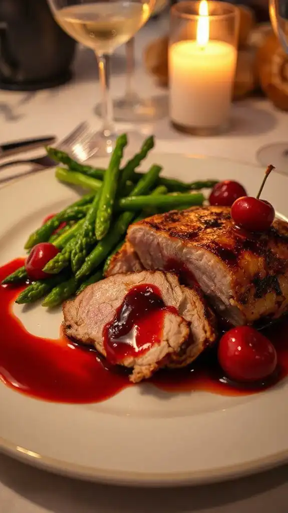duck breast with cherries