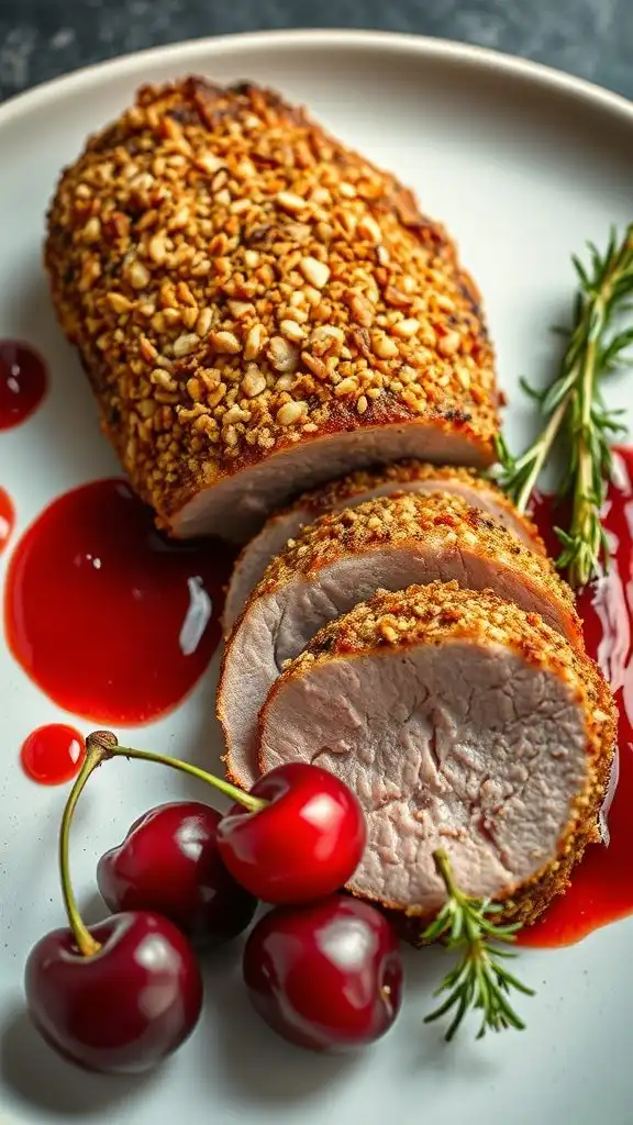 duck breast with cherry reduction
