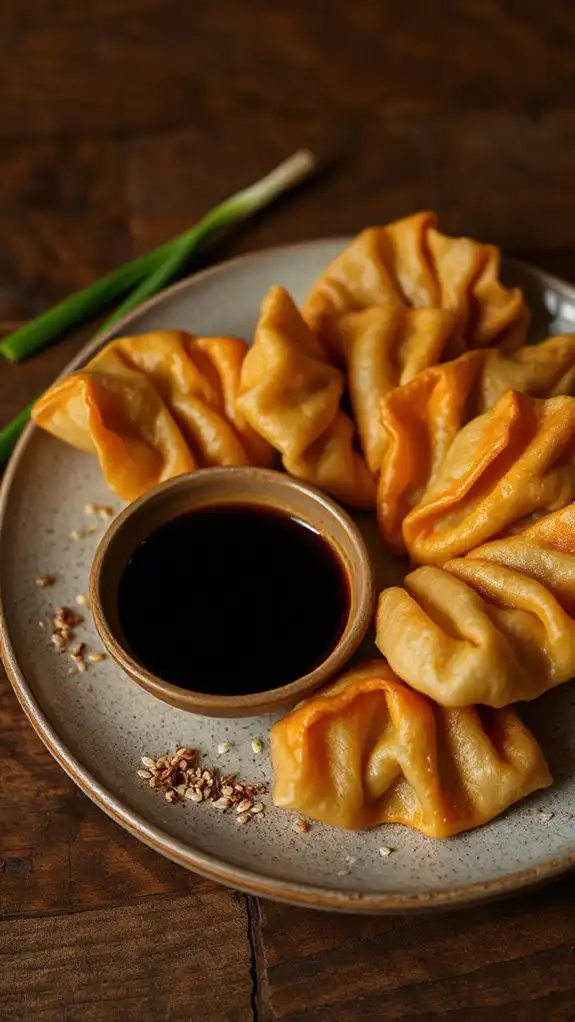 dumplings served with soy