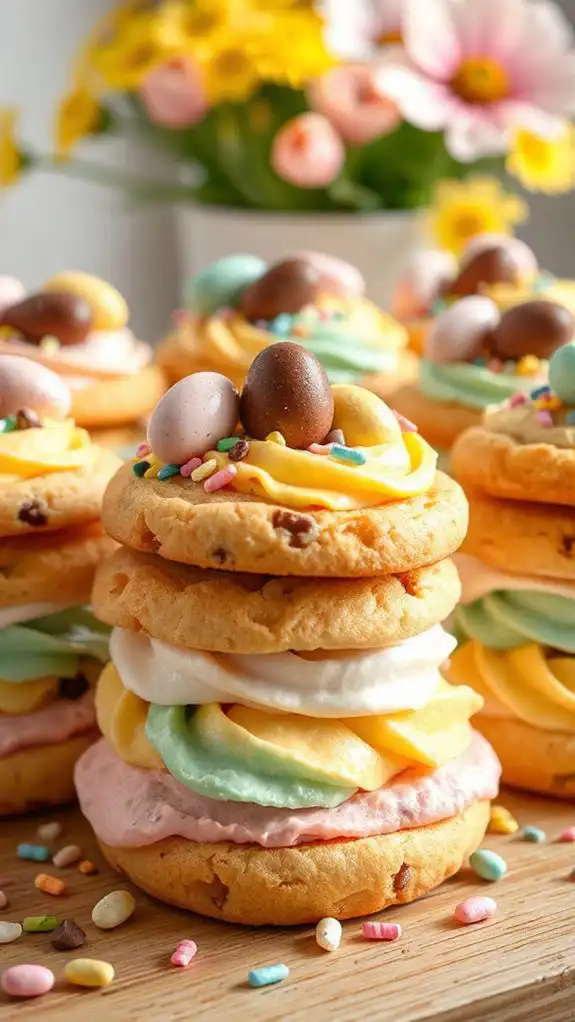 easter egg cookie sandwiches