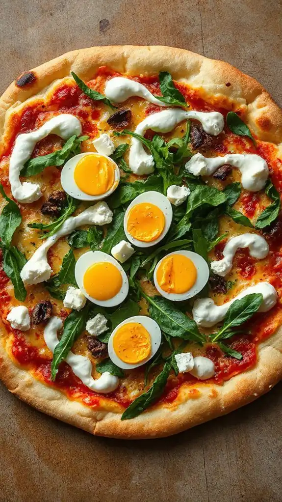 easter egg goat cheese pizza