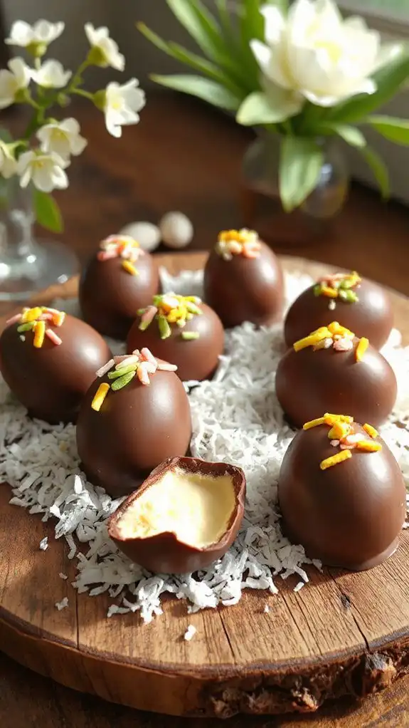 easter eggs with cheesecake surprise