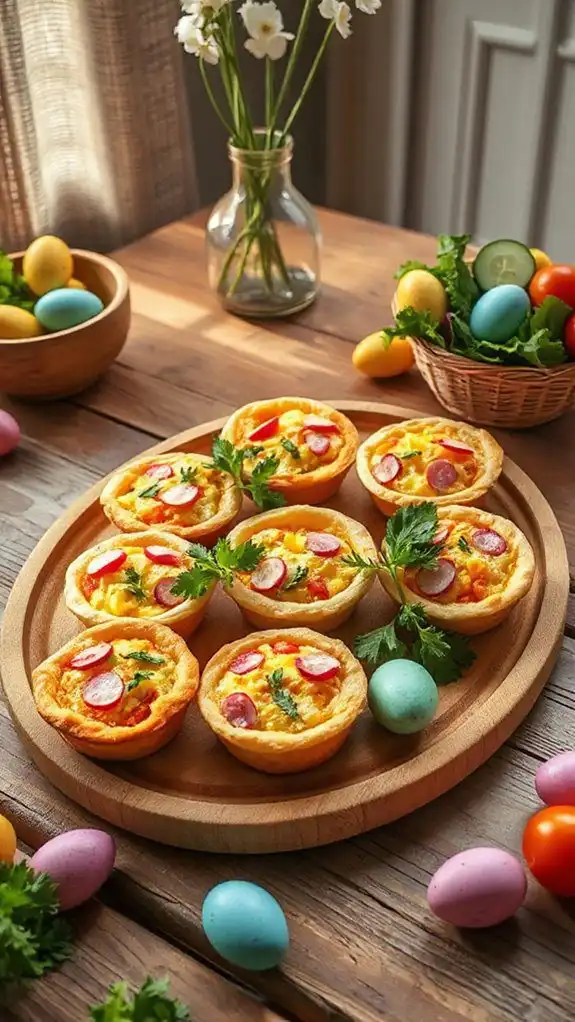 easter themed bite sized quiches easter themed bite sized quiches