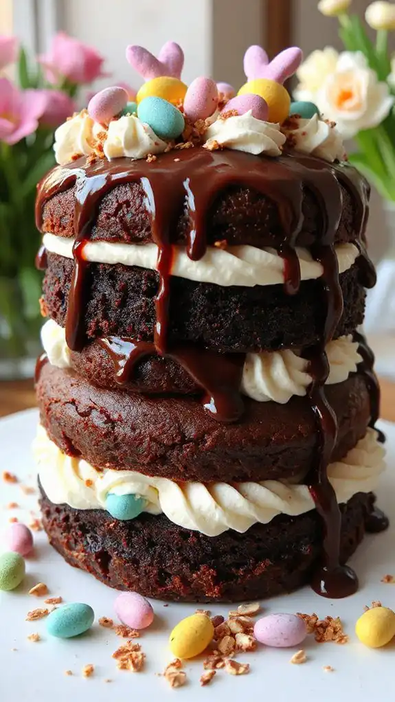 easter themed brownie cake