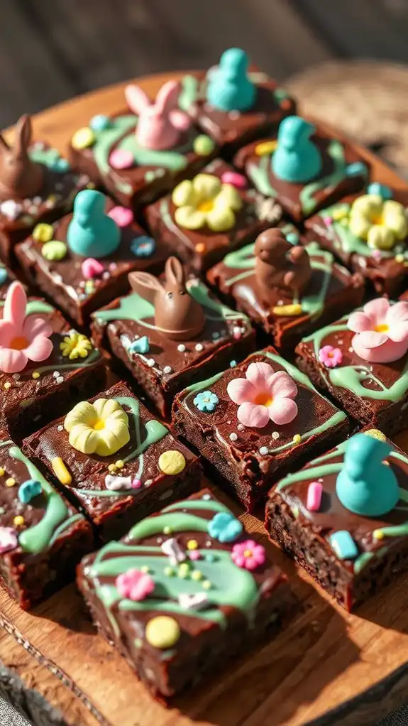 easter themed chocolate brownies