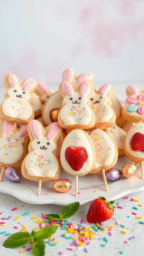 easter themed cookie skewers