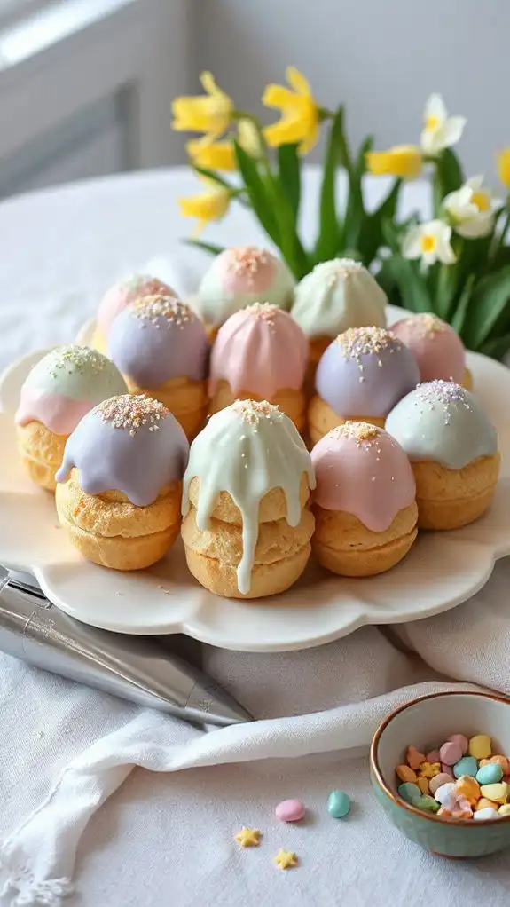 easter themed cream puff decorations