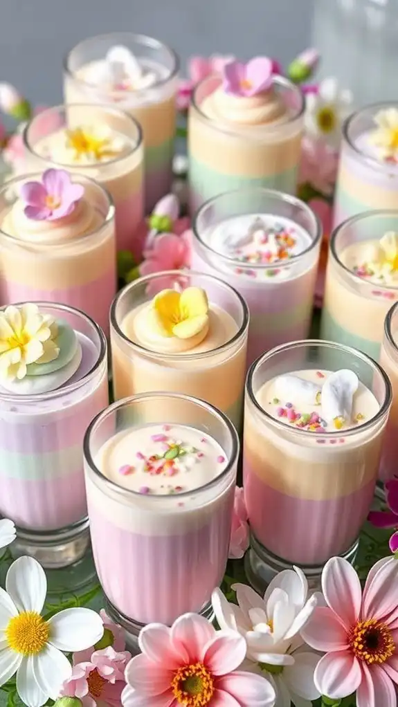 easter themed dessert shoot cups