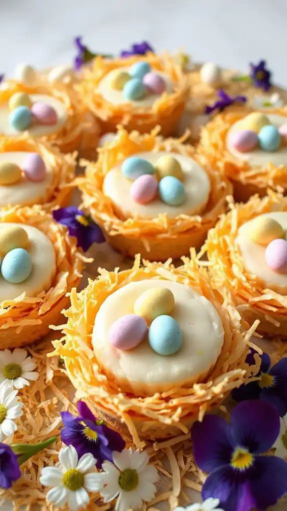 easter themed mini cheesecakes