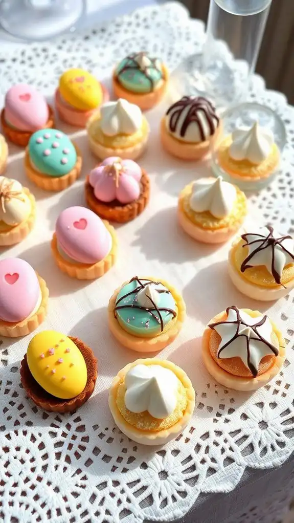 easter themed miniature desserts