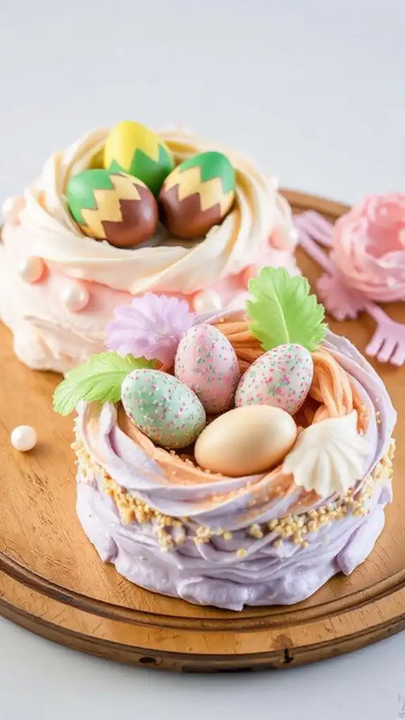 easter themed nest cakes