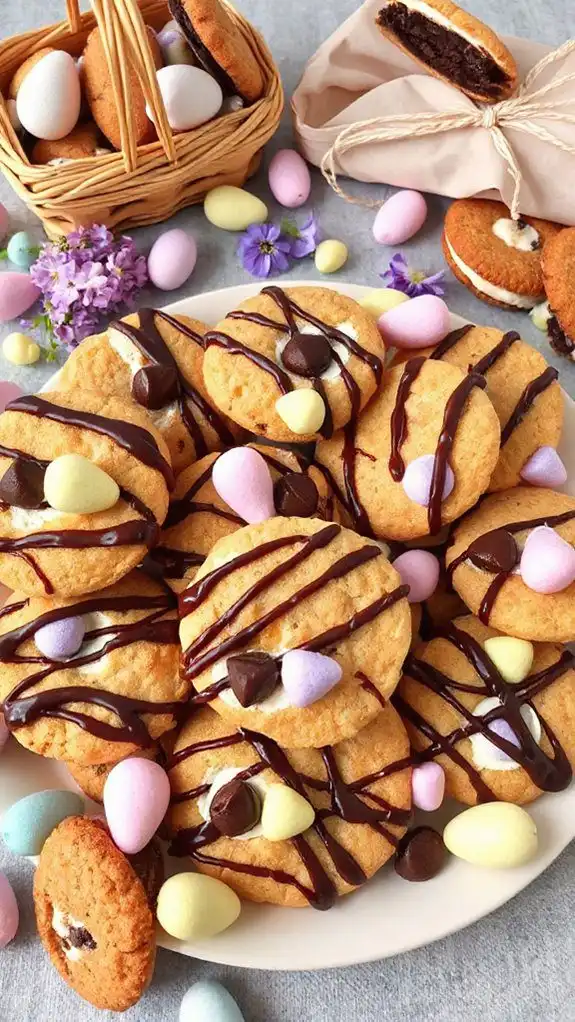 easter themed s mores cookies