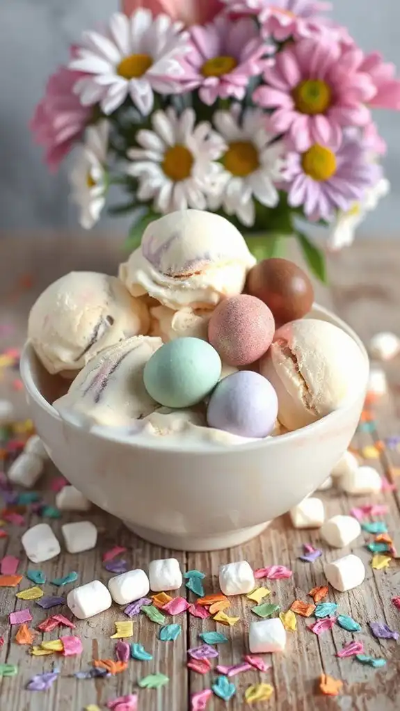 easter themed vanilla ice cream