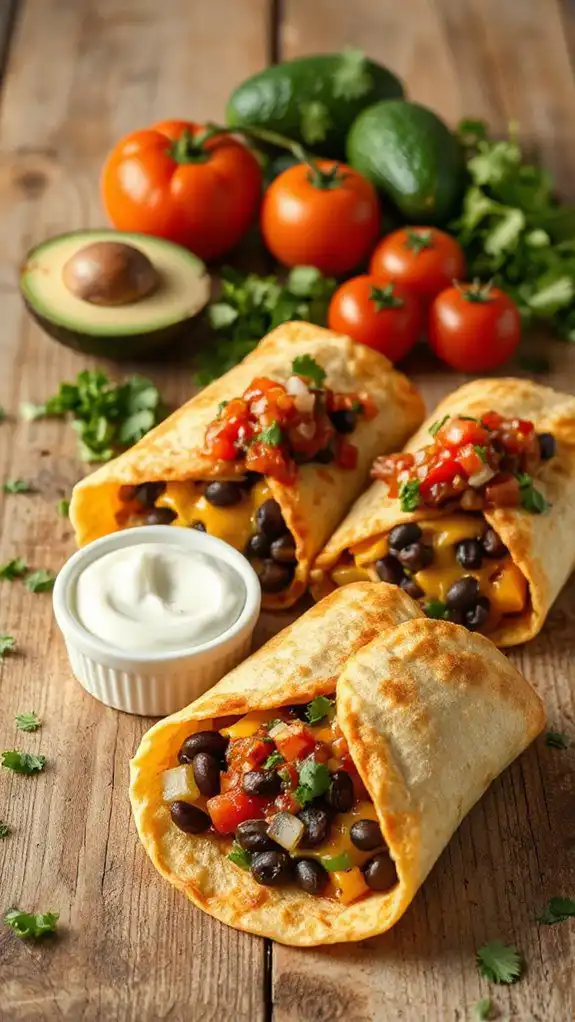 easy bean and cheese burritos